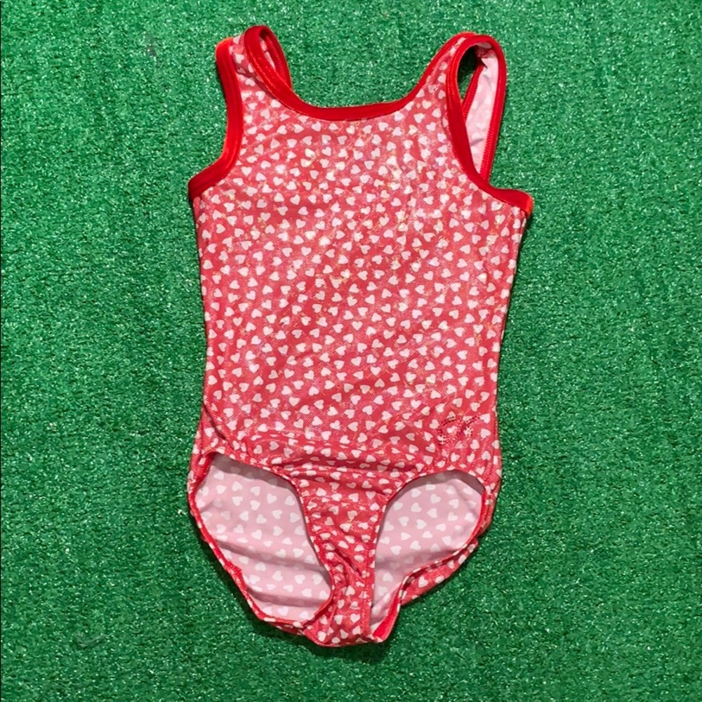 Glittery heart leotard